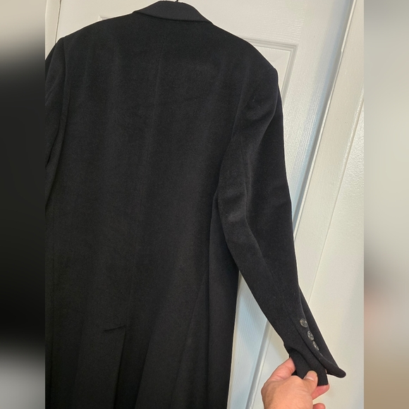 Chaps Ralph Lauren 70% Wool & 30% Cashmere Full Length Coat in Black Sized 46R - Picture 12 of 14